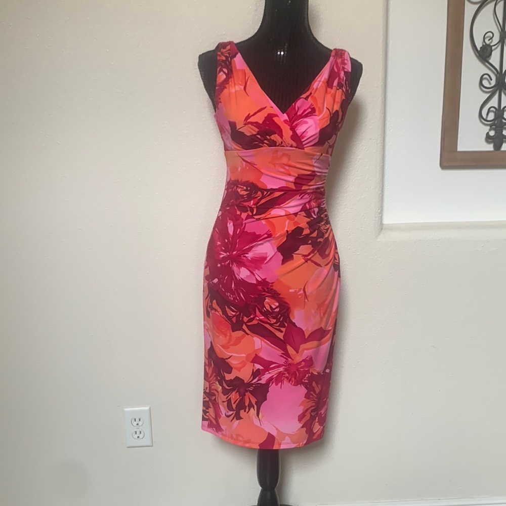 LAUREN Ralph Lauren Sheath Dress Size 2 Tropical Print